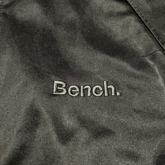 Bench Full Zip Track Jacket Embroidered Spellout Black Grey Zipper Pockets Small - Picture 4 of 13